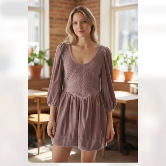 NWT Free People Farrier Velvet Mini Dress | Women’s Large | Holiday Party Pink - Picture 1 of 7